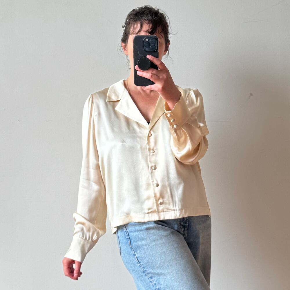 DÔEN Juliana Ivory Silk Blouse